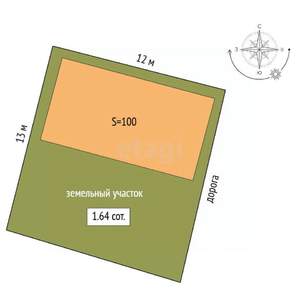 Дом 100м², 2-этажный, участок 2 сот.  