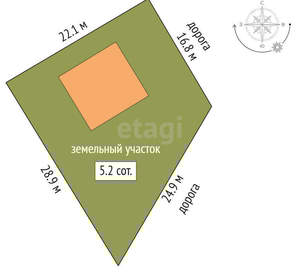 Дом 128м², 2-этажный, участок 5 сот.  