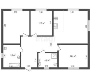 Дом 160м², 2-этажный, участок 4 сот.  