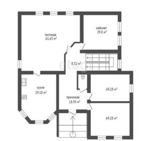 Дом 483м², 2-этажный, участок 7 сот.  