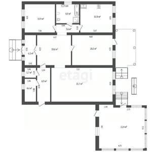 Дом 230м&sup2;, 1-этажный, участок 16 сот.  