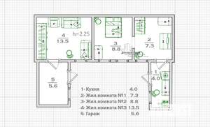 Дом 39м², 1-этажный, участок 3 сот.  