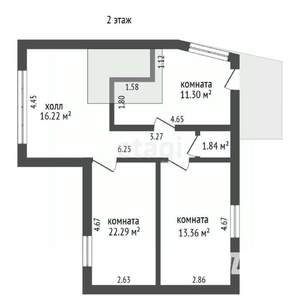 Дом 107м², 2-этажный, участок 4 сот.  