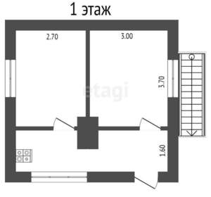 Дом 41м², 2-этажный, участок 8 сот.  