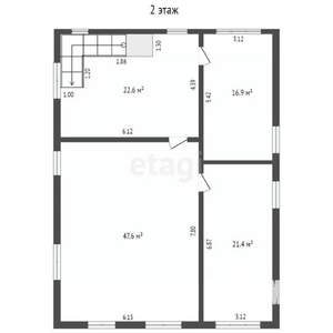 Дом 202м², 2-этажный, участок 4 сот.  