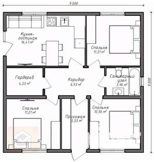 Дом 81м&sup2;, 1-этажный, участок 5 сот.  