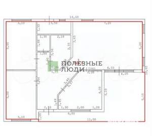 Дом 145м², 1-этажный, участок 4 сот.  