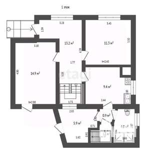 Дом 153м&sup2;, 3-этажный, участок 5 сот.  