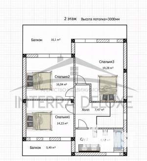 Дом 200м², 2-этажный, участок 5 сот.  