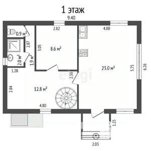 Дом 87м², 2-этажный, участок 4 сот.  