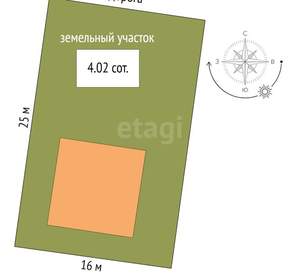 Дом 72м², 1-этажный, участок 402 сот.  