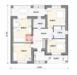 Дом 126м², 1-этажный, участок 5 сот.  