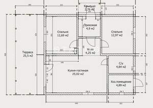 Дом 110м², 1-этажный, участок 5 сот.  