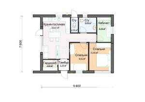 Дом 67м², 1-этажный, участок 6 сот.  