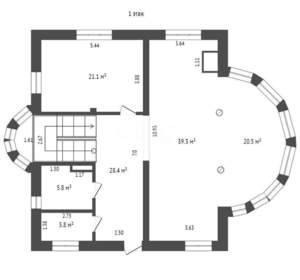 Дом 365м², 3-этажный, участок 17 сот.  