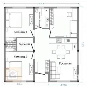 Дом 80м², 1-этажный, участок 8 сот.  