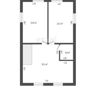 Дом 174м², 2-этажный, участок 5 сот.  
