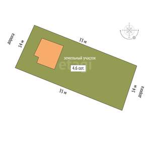 Дом 74м², 2-этажный, участок 5 сот.  