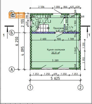 Дом 62м², 2-этажный, участок 3 сот.  
