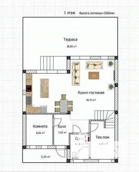 Дом 195м², 2-этажный, участок 4 сот.  