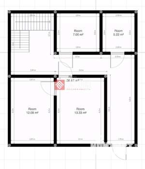 Дом 93м&sup2;, 2-этажный, участок 8 сот.  