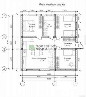 Дом 81м², 1-этажный, участок 4 сот.  