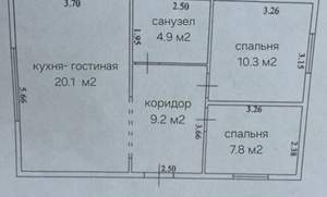 Дом 70м², 1-этажный, участок 3 сот.  