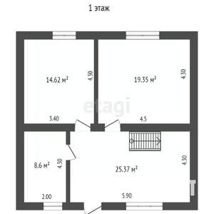 Дом 124м², 2-этажный, участок 7 сот.  