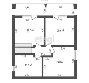 Дом 202м², 2-этажный, участок 5 сот.  