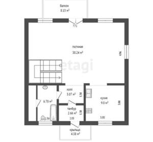 Дом 205м², 3-этажный, участок 9 сот.  