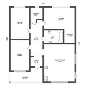 Дом 120м², 1-этажный, участок 4 сот.  