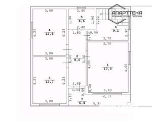 Дом 115м², 1-этажный, участок 4 сот.  
