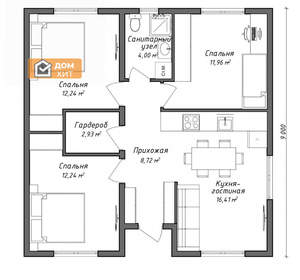Дом 81м², 1-этажный, участок 4 сот.  