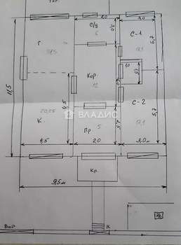 Дом 110м², 1-этажный, участок 5 сот.  