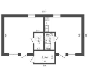 Дом 47м², 1-этажный, участок 5 сот.  