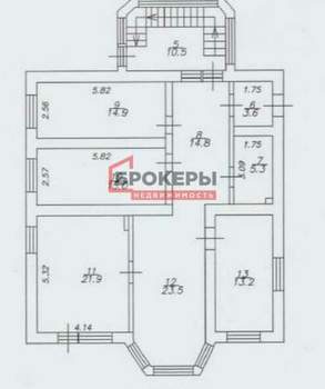 Дом 371м², 2-этажный, участок 8 сот.  