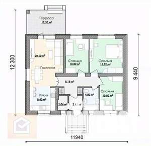 Дом 120м&sup2;, 1-этажный, участок 5 сот.  