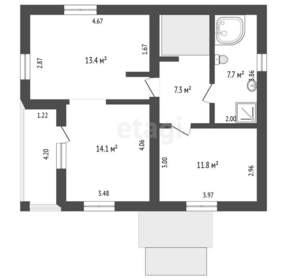 Дом 130м², 2-этажный, участок 4 сот.  