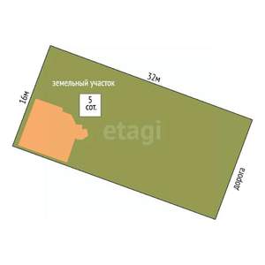 Дом 70м&sup2;, 2-этажный, участок 5 сот.  