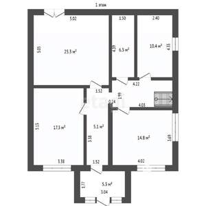 Дом 186м², 2-этажный, участок 4 сот.  
