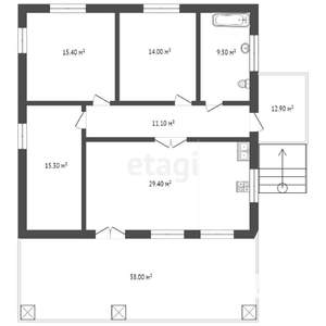 Дом 146м², 1-этажный, участок 7 сот.  
