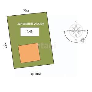 Дом 77м², 2-этажный, участок 4 сот.  
