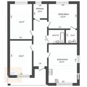 Дом 120м&sup2;, 1-этажный, участок 4 сот.  