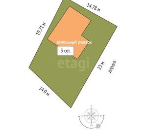 Дом 168м², 3-этажный, участок 3 сот.  