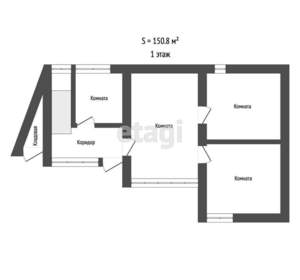 Дом 151м², 2-этажный, участок 6 сот.  