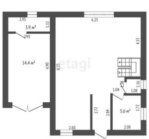 Дом 124м², 2-этажный, участок 4 сот.  