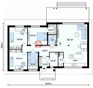 Дом 130м², 1-этажный, участок 5 сот.  