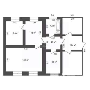 Дом 85м², 1-этажный, участок 7 сот.  