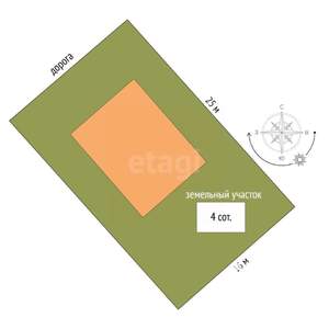 Дом 90м², 1-этажный, участок 4 сот.  