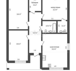 Дом 120м², 1-этажный, участок 6 сот.  
